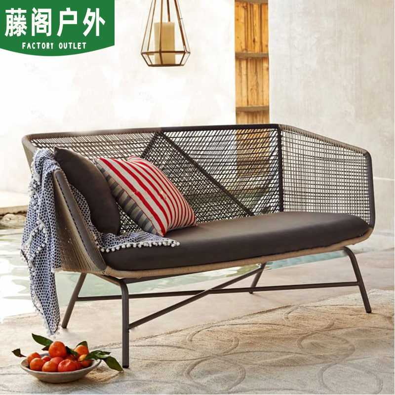 Rattan sofa rattan chair three-piece greenhouse rattan sofa chair outdoor hotel rattan coffee table balcony outdoor furniture