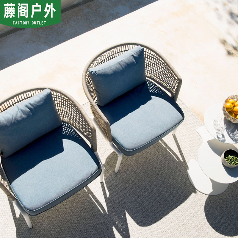 Outdoor sofa courtyard rattan hotel furniture villa rattan chair single leisure balcony outdoor outdoor rattan sofa