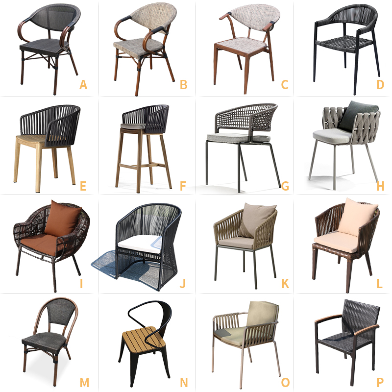 Outdoor table and chair leisure rattan chair single-person woven chair small chair backrest open-air garden outdoor courtyard balcony table and chair