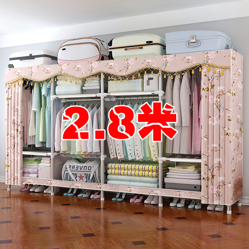 Simple home Use of cloth wardrobe solid wood modern minimalist clothes cabinet cloth art wood rental room Bedroom accommodation