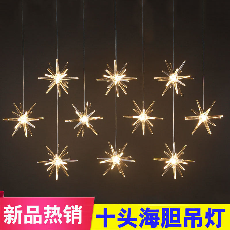 New LED Luminous Seagull Flying Bird Chandelia Sea Urchin Welcome Byn Window Wedding Overhanging Ceiling Decoration Wedding Ceremony