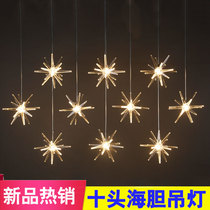 New LED glowing seagull bird chandelier sea urchin welcome area window wedding ceiling decoration wedding Road
