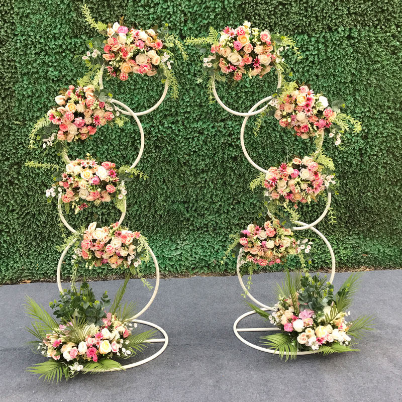 2022 New Wedding Prop Iron Road cited flower frame background circular road to wedding decoration flower art fixture arch