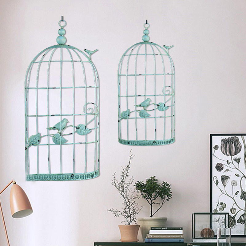 Creative Iron Art Bird Cage Wall Decoration Wall Hanging Decoration Wall Decoration American Countryside Multimeat Flower Racks Home Gardening Decorations