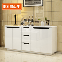 Side cabinet baking paint modern simple living room tea cabinet multifunctional lockers White cupboard kitchen wine cabinet Assembly