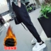 Quần thể thao mùa thu và mùa đông nữ sinh viên Hàn Quốc phiên bản lỏng lẻo cộng với quần harem nhung thường xuyên quần ulzzang mỏng hoang dã quần thun dài nữ Quần Harem
