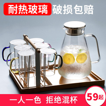 Cold kettle glass teapot heat resistant and high temperature cool open kettle Home Cup with suit explosion-proof large capacity cool kettle