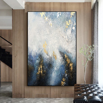 Pure hand-painted oil painting postmodern light luxury art decorative painting Fantasy entrance mural Horizontal gold leaf large size handmade