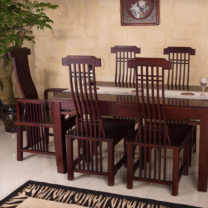 Minrefreshing Chinese Classical antique red wood furniture Rosewood Wood Flowers Pear Wood Solid Wood Combined Square Table Dining Table And Chairs
