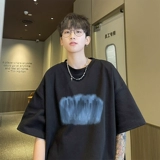 Tide, летняя трендовая дышащая футболка с коротким рукавом, круглый воротник, оверсайз