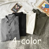 Tide, осенняя рубашка, однотонный трендовый лонгслив, куртка, в корейском стиле, большой размер