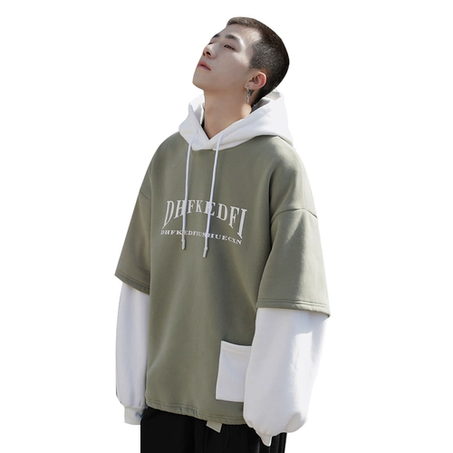 Комплект, демисезонная трендовая универсальная толстовка с капюшоном, утепленная куртка, свободный крой