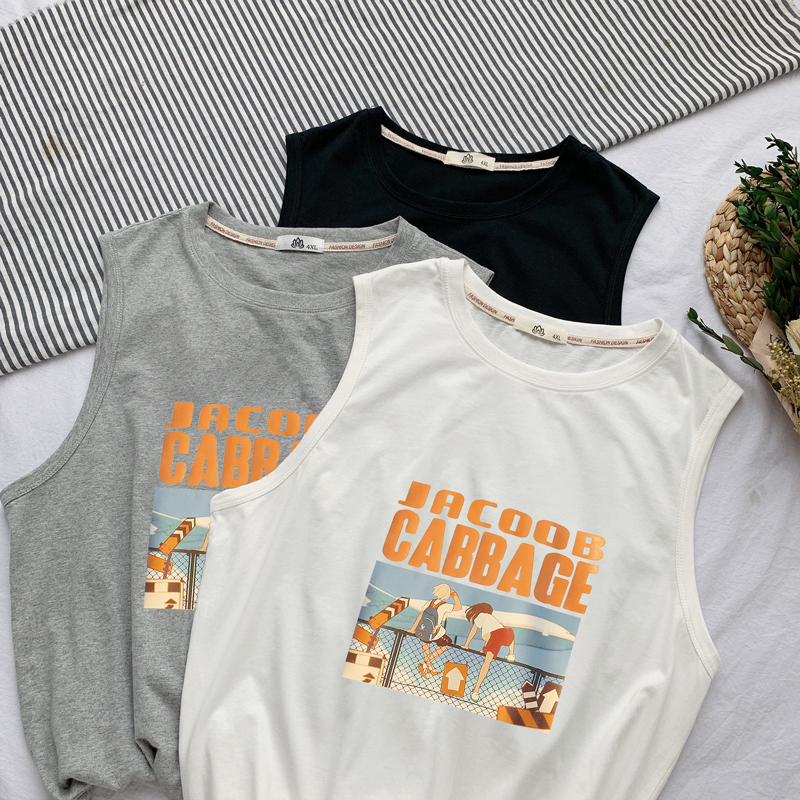 Sleeveless hoodie vest Men's Tide Brand Loose Sport Thin Summer Solid Color Hip Hop Basketball Hip T-Shirt