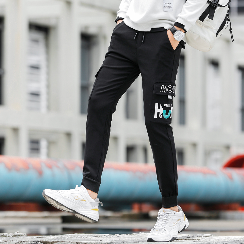 Spring Money Student Body Clothing Pants Men Han Edition Trendy Pants Men's Smoke Pants Boys' Pants Boys Casual Pants Spring Bouquet Stomp Pants