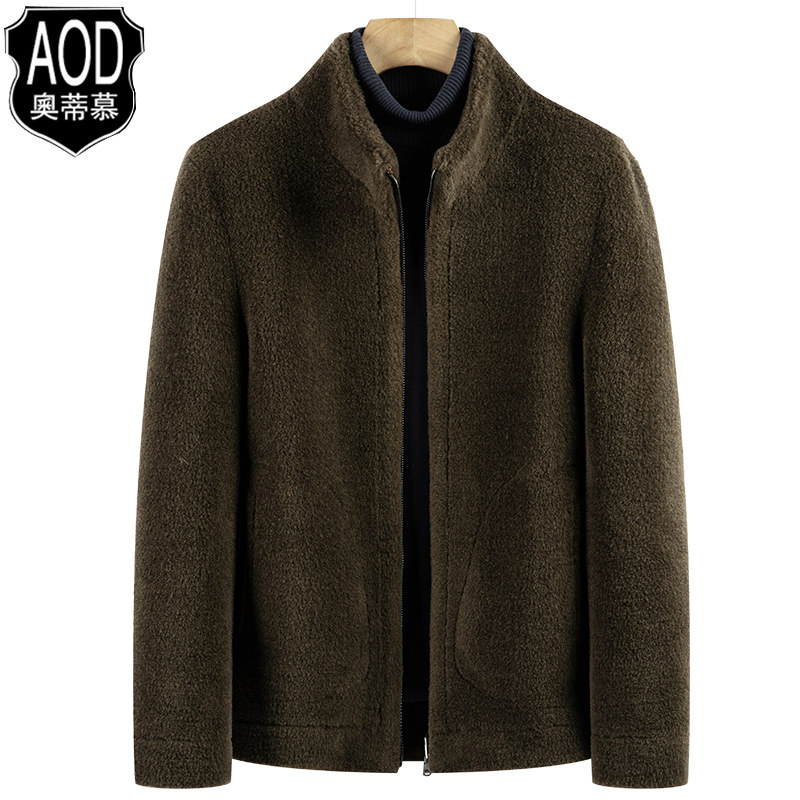 Winter new pellet fleece overcoat men's sheep clipped fleece lamb fleece fur plus thick fur one short fleece overcoat
