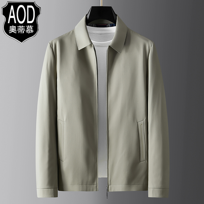 2022 Spring loaded with new middle-aged men's jacket thin spring and autumn casual jacket men's turned-collar blouses pure dads