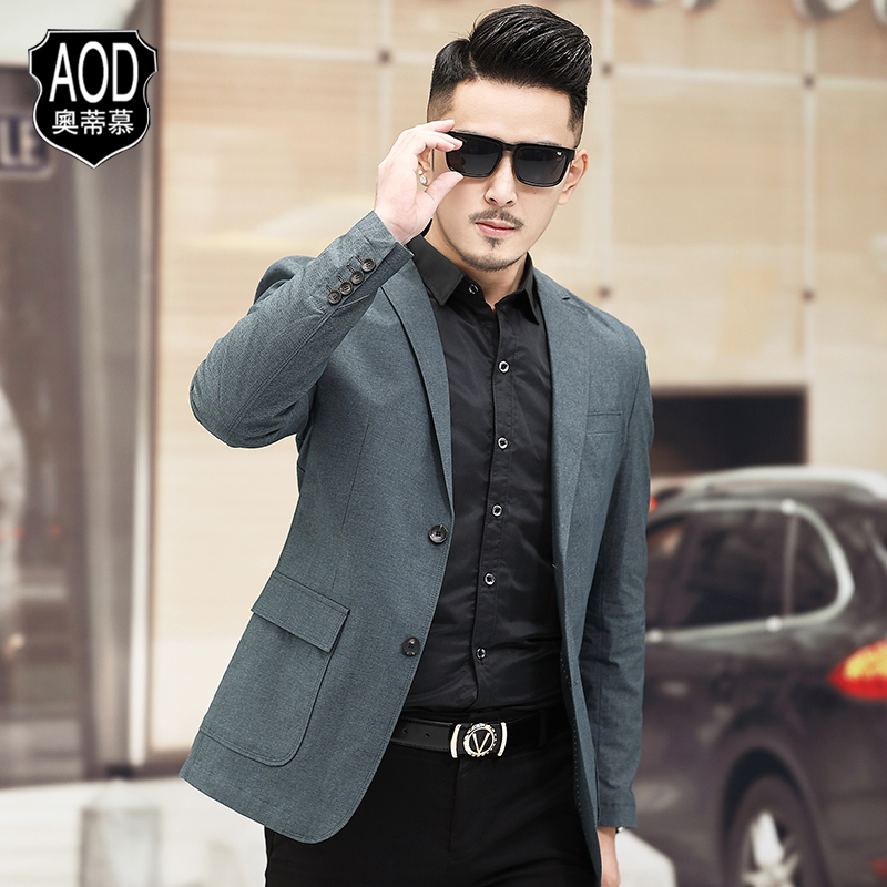 Otimu 2021 Fall New Men's Fashion Business Single West Youth Men Suits Spring Autumn Coats Casual West Suit Men