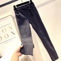 Bên hông siêu sang trọng khóa bất thường chín điểm quần jeans nữ 2018 phiên bản Hàn Quốc mới của quần lửng cạp cao hoang dã thời trang nữ 2021