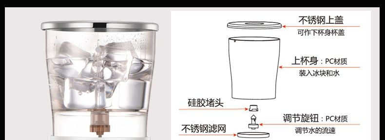 Imperial ice drop nồi cà phê ice pot nhà cà phê bột ice ủ cà phê nồi lạnh colander bộ cà phê