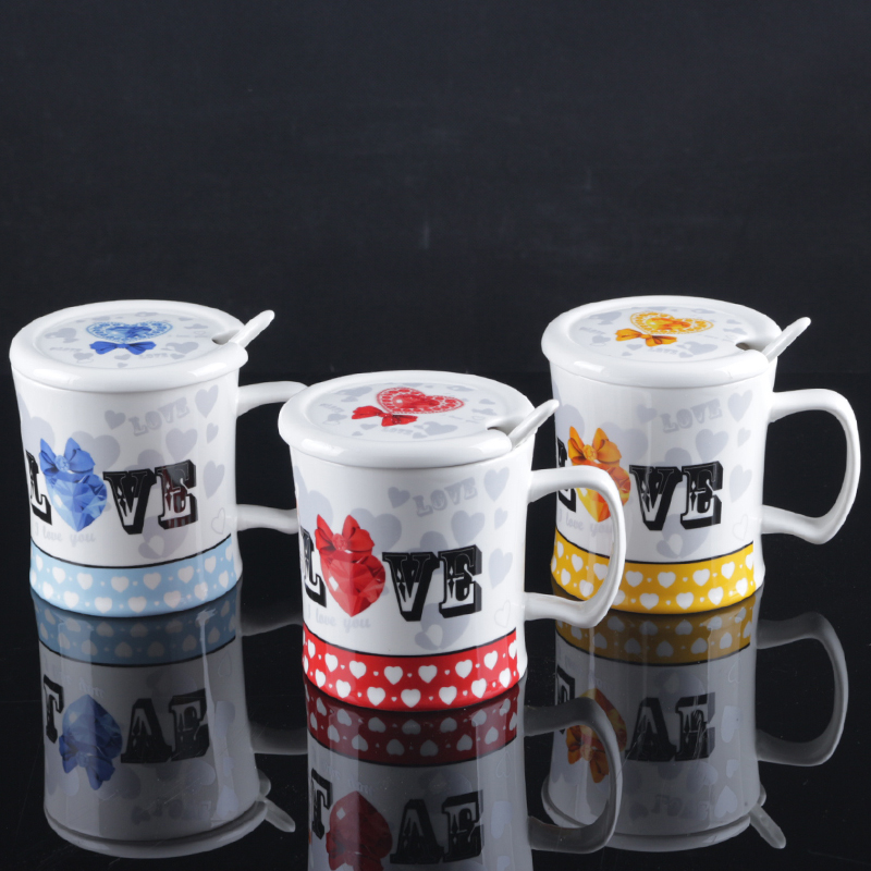 Arst/ya cheng, a cup of coffee with a spoon, milk cup with cover ceramic glass mugs Albert 's dormitory