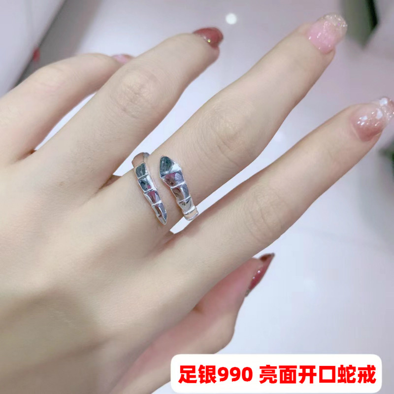 Solid S990 pure silver winding serpent ring male and female serpent ring for luck and silver ring Japan, Japan, Japan and Japan