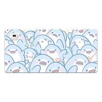 可爱小鲨鱼加热鼠标垫超大发热暖桌垫办公室垫子桌面电脑键盘电热板暖手桌垫