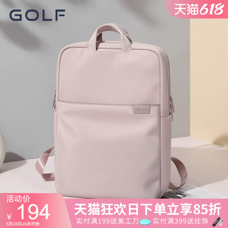 GOLFバックパック レディース 2025年新作 シンプル キャンバス トラベルバックパック 大容量 コンピューターバッグ 大学生用バックパック