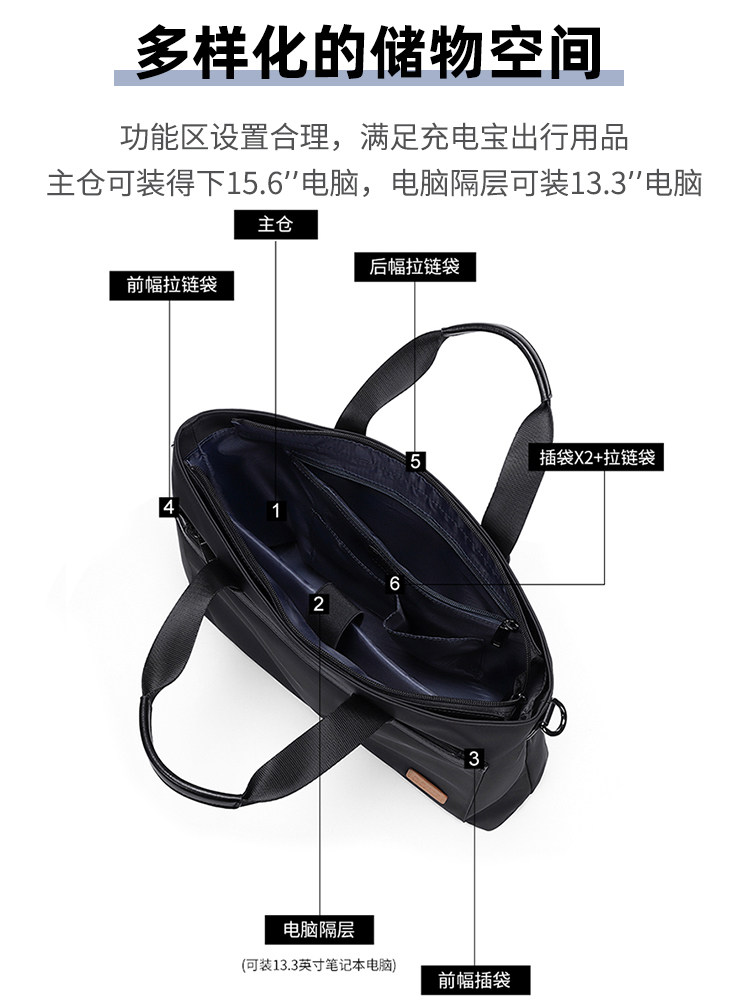 Golf Business Briefcase Men's Large-Capacity Canvas Satchel Shoulder Bag Laptop Bag Official Lawyer Bag