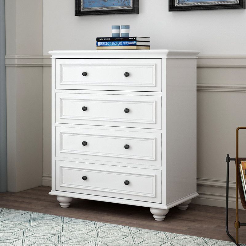 American Countryside Solid Wood Five Bucket Cabinet Brief Approx Modern Bedroom Four Closet White Toasted Lacquered Storage Cabinet Customised