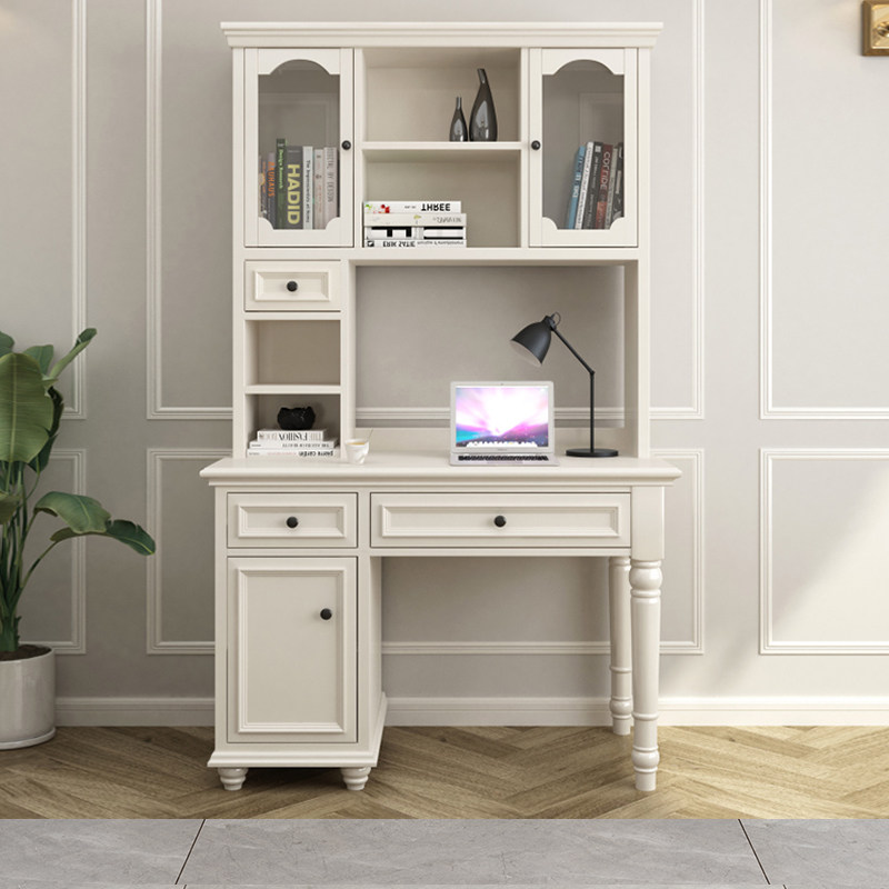 American Corner Bookcase Desk Integrated Solid Wood Combined Ground Floor Shelve Book Room Home Brief Containing Computer Desk