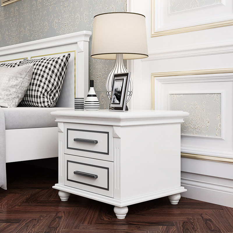 Lisimple Home American Solid Wood Bed Head Cabinet Princess Room Bedside Cabinet White Containing Cabinet cabinet Solid wood cupboard