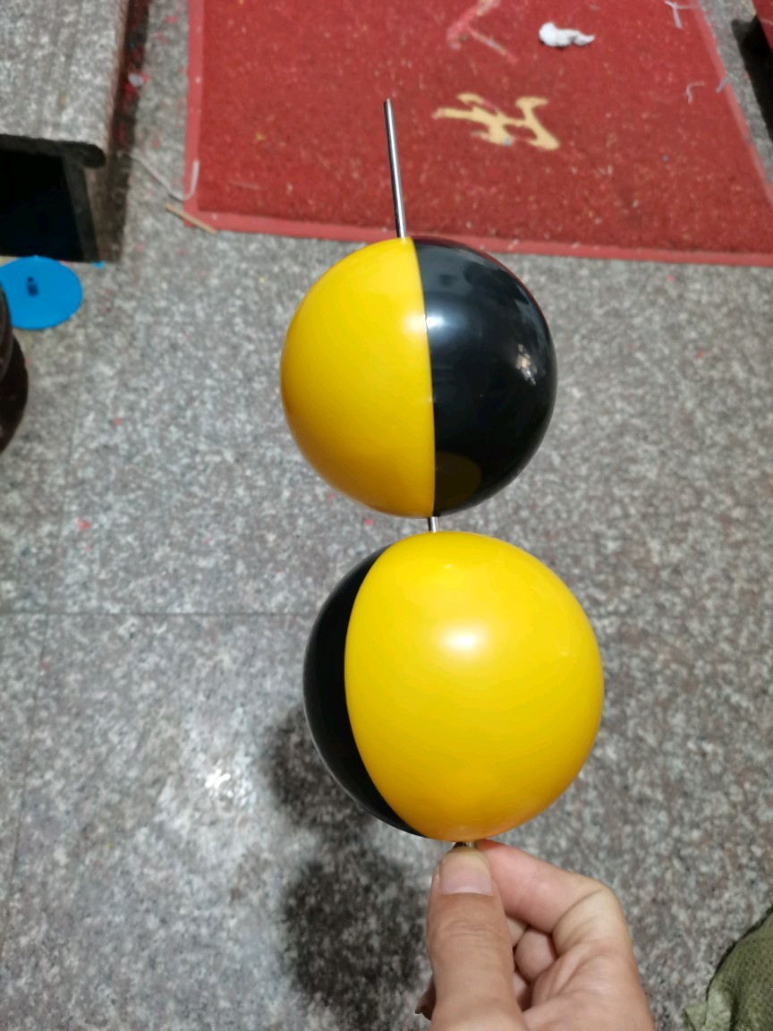 Black Yellow Rotating Ball Large Playground Bicolor Flipped Ball Mall Interaction Caressing Ball Wall wall