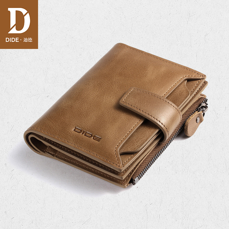 Didwallet Male genuine leather Short money Short money clip Multiple screens Bull Leather Vertical Ticket Clip Individuality Youth Driving License Leather Clip