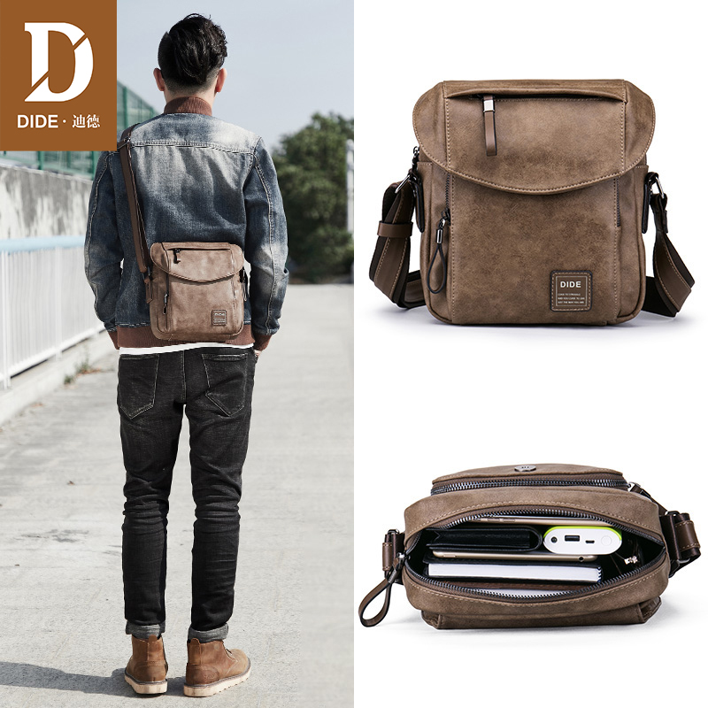 Dede retro men's messenger bag men's shoulder bag casual bag men's shoulder bag men's tide brand large-capacity messenger bag