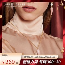 Louise Kragh European and American Wind 18K Gold Brief about 2019 new send girlfriend Inlaid Ceramic Elegant Lady Necklace