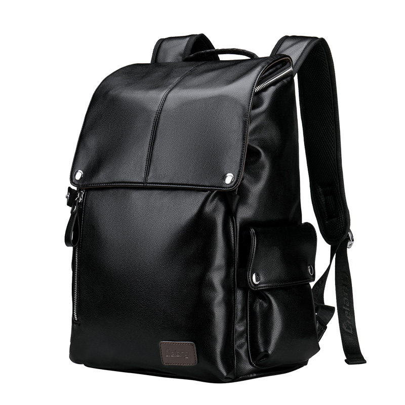 European station leather backpack men's fashion cowhide Korean version men's backpack youth school bag leisure travel computer bag