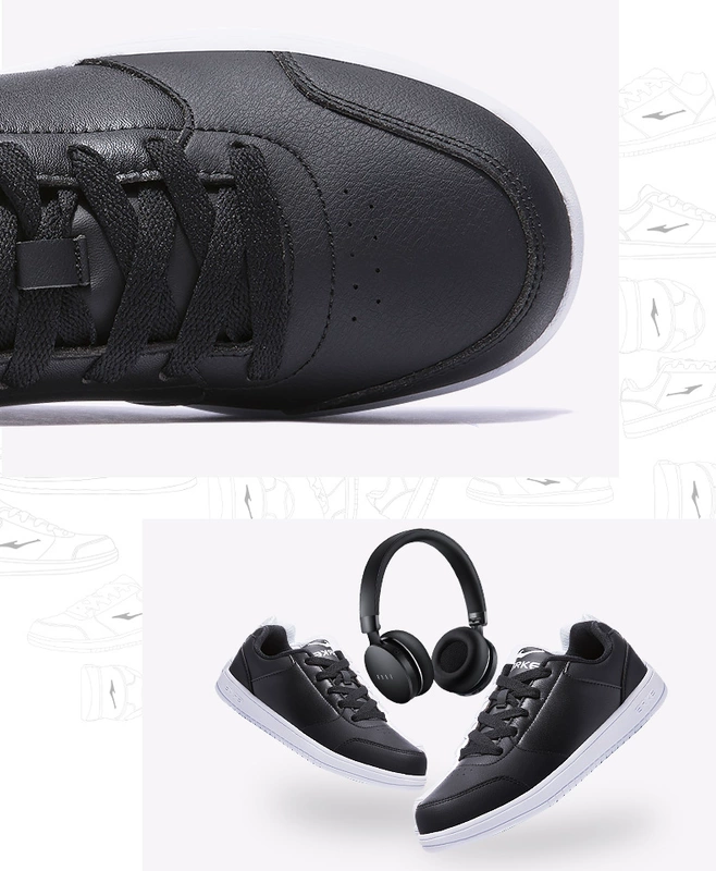 Giày dép nữ Hongxing Erke mùa thu 2018 mới giày thể thao thoáng khí Giày nhỏ màu trắng thấp để giúp giày skate thông thường