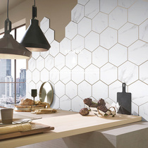 Jazz white hexagonal brick Antique brick Living room floor tile Bathroom kitchen wall tile Floor tile Marble texture hexagonal brick