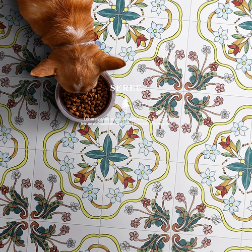 Северная ретро -плитка туалетная кухня и ресторан цветочная пленка плитка гостиная балконная плитка плитка пола на пол 300x300