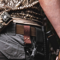 Retro Frog Key Hanging Buttoned Head Layer Cow Leather Mad Mappie EDC Anti-Lose Hook Travel Waist Hang Car Key Chain