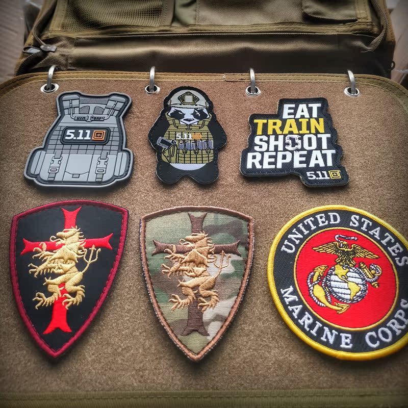 Seal Six Team Embroidered Double-sided Magic Sticker USMC Marine 511 Panda CrosssFitGAMES Arm Badge