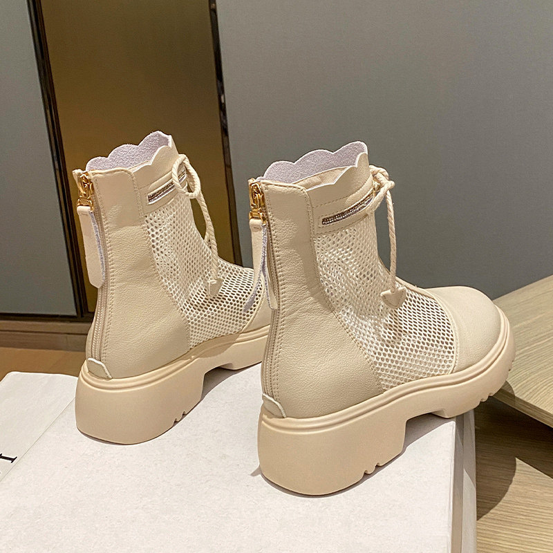 Martin boots women's thick sole 2021 spring summer new breathable British short boots thin versatile mesh skeletonized sandals tide