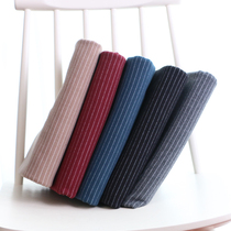 Pure Cotton Bicolor Vertical Stripe Knit Fabric Bifacial Elastic Fabric Color Weave Small Striped Pants Skirt Clothing Cloth