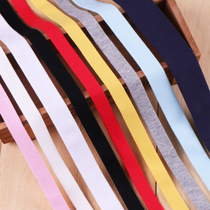 Pure cotton knit fabric decorative cloth with fine upscale straight grain has been scalded to decorate webbing sports pants white sides