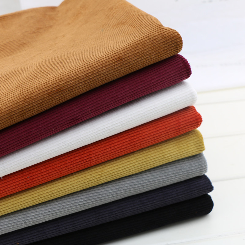 Pure cotton thickened wide strip lamp core suede autumn winter micro-elastic strip flannel trousers shirt fabric strip width approb. 2MM