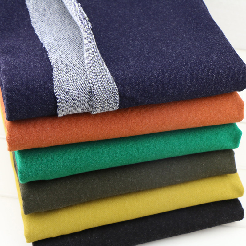 Pure cotton light retro knitted sweater fabric clothing pants stretch fabric Korean version imitation denim nostalgic effect fabric