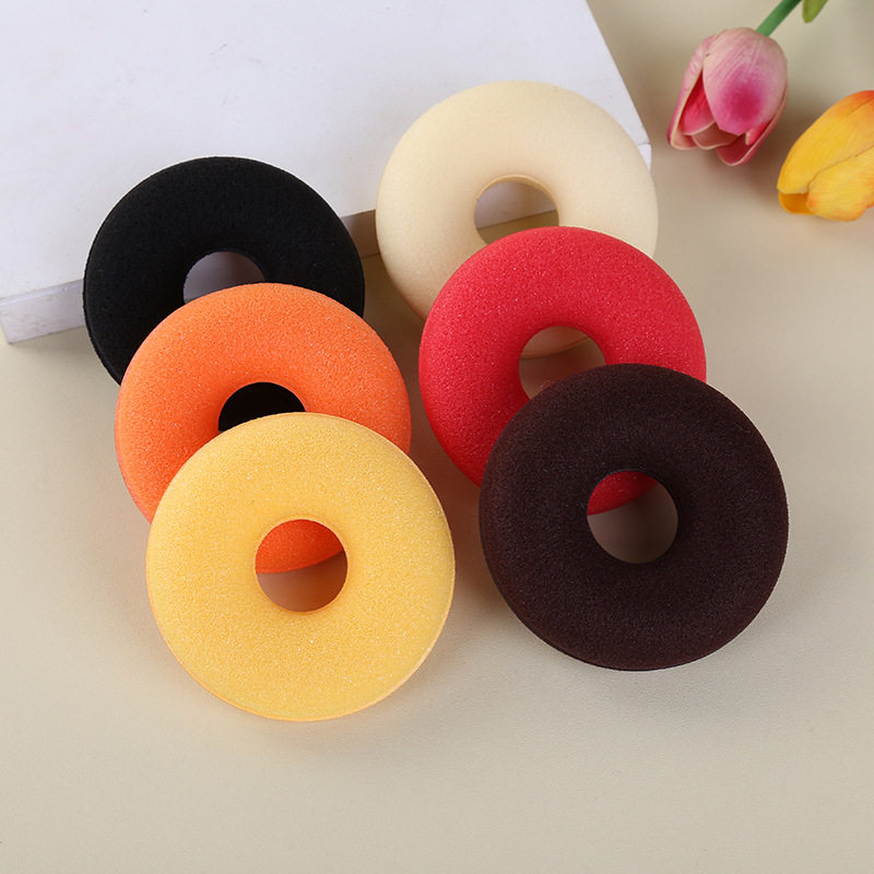 Sponge round disc hairdresser easy and easy to handle colorful Korean version princess head children's disc pellet sub-head sloth flower buds