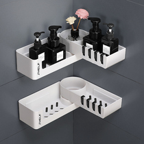 Creative bathroom bathroom rack free punching wall hanging toilet toilet washstand suction wall triangular storage