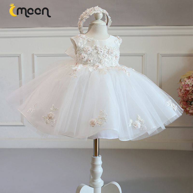 Little Flower Girl Dress for Girls, Spring and Autumn Children's Wedding Dress, Baby's First Birthday Puffy Tulle Dress, Hostess Princess Dress, Stylish