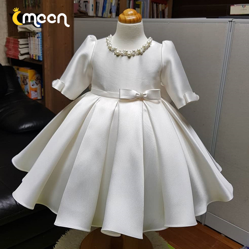 100 days baby one year old dress female one year old baby little flower child wedding girl birthday princess dress fluffy winter